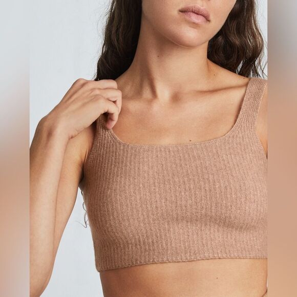 Everlane The Cozy-Stretch Tank In Camel Size Medium Wool Blend NWT - Picture 1 of 9